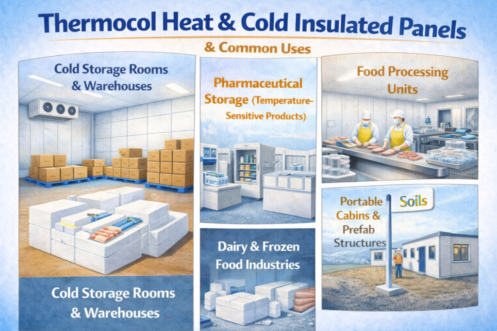 Common Uses of Thermocol Heat & Cold Insulated Panels
