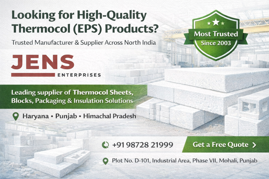 High Quality Thermocol Products at Jens Enterprises Mohali