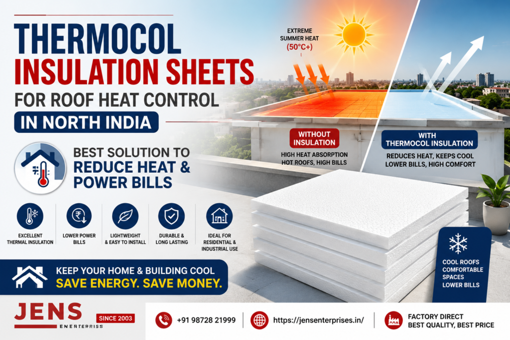 Thermocol Insulation Sheets for Roof Heat Control in North India